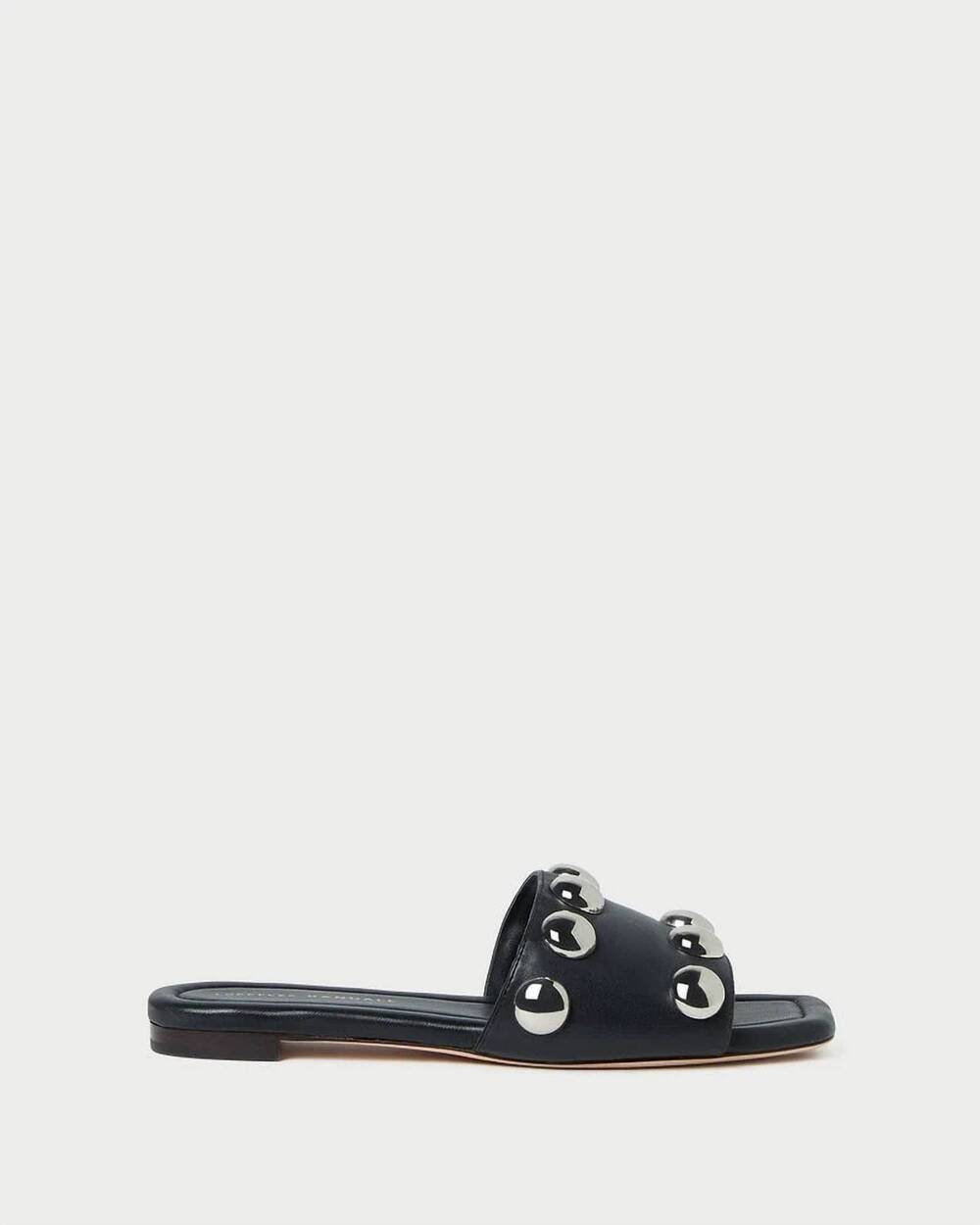 NEW LOEFFLER RANDALL women's hayes studded sandal in black